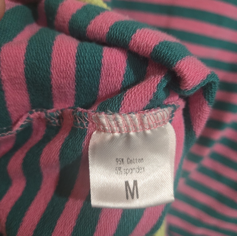Pink & Green Striped Color Block Sweater Size Medium - Picture 9 of 16